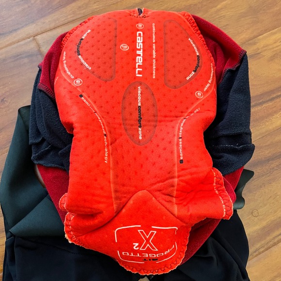 Castelli Rosso Corsa Cycling Bib Tights Mens XL Black Progetto X2 Air Chamois - Picture 9 of 12